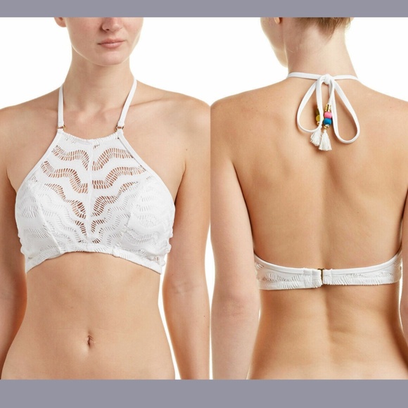 NEW Robin Piccone [ Medium‎ ] Aria Halter Bikini Top in White - Picture 1 of 12